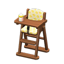 High chair Yellow Fabric Dark wood