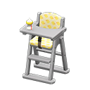 High chair Yellow Fabric Gray