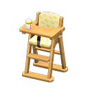 High chair Yellow Fabric Natural wood