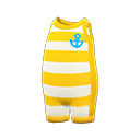 Horizontal-Striped Wet Suit Yellow