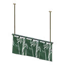 Animal Crossing Horizontal split curtains|Bamboo Curtain design Black Image