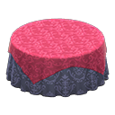 Animal Crossing Large covered round table|Damascus-pattern blue Undercloth Berry red Image