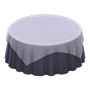 Large covered round table Plain navy Undercloth Gray
