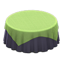 Large covered round table Plain navy Undercloth Green