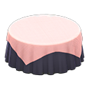 Large covered round table Plain navy Undercloth Pink