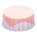 Large covered round table Plain white Undercloth Pink