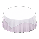 Large covered round table Plain white Undercloth White