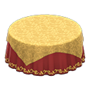 Large covered round table Wine red Undercloth Gold