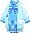 Light blue ribbons & hearts knit dress