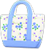Animal Crossing Light blue tiny-flower-print tote bag Image
