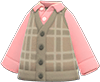 Animal Crossing Light brown checkered sweater vest Image
