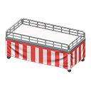 Merchandise table Red & white stripes Curtain Black
