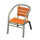 Metal-and-wood chair Natural wood