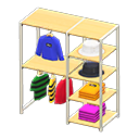 Midsized clothing rack Casual clothes Displayed clothing Light wood