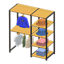 Midsized clothing rack Casual clothes Displayed clothing Natural wood