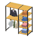 Midsized clothing rack Cool clothes Displayed clothing Natural wood