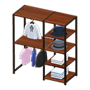 Midsized clothing rack Cute clothes Displayed clothing Dark wood