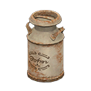 Milk can Brown logo Style Damaged