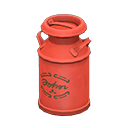 Milk can Brown logo Style Red