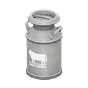 Milk can White logo Style Silver