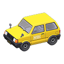 Minicar White text Sticker Yellow