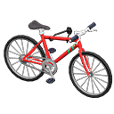 Mounted mountain bike Red