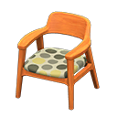 Nordic chair Dots Fabric Natural wood