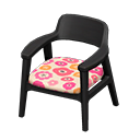 Nordic chair Flowers Fabric Black