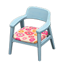 Nordic chair Flowers Fabric Blue