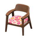 Nordic chair Flowers Fabric Dark wood