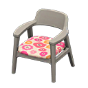 Nordic chair Flowers Fabric Gray