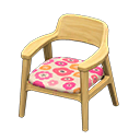 Nordic chair Flowers Fabric Light wood