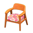 Nordic chair Flowers Fabric Natural wood