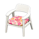Nordic chair Flowers Fabric White