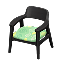 Nordic chair Leaves Fabric Black