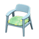 Nordic chair Leaves Fabric Blue