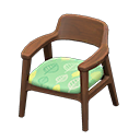 Nordic chair Leaves Fabric Dark wood