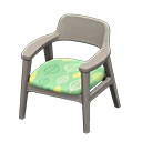Nordic chair Leaves Fabric Gray