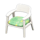 Nordic chair Leaves Fabric White