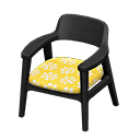 Nordic chair Little flowers Fabric Black
