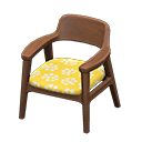 Nordic chair Little flowers Fabric Dark wood