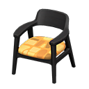 Nordic chair Orange Fabric Black