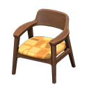 Nordic chair Orange Fabric Dark wood