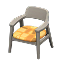 Nordic chair Orange Fabric Gray