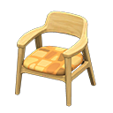 Nordic chair Orange Fabric Light wood