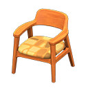 Nordic chair Orange Fabric Natural wood