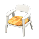 Nordic chair Orange Fabric White