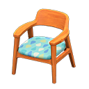 Nordic chair Raindrops Fabric Natural wood