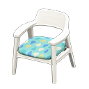 Nordic chair Raindrops Fabric White