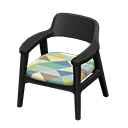 Nordic chair Triangles Fabric Black